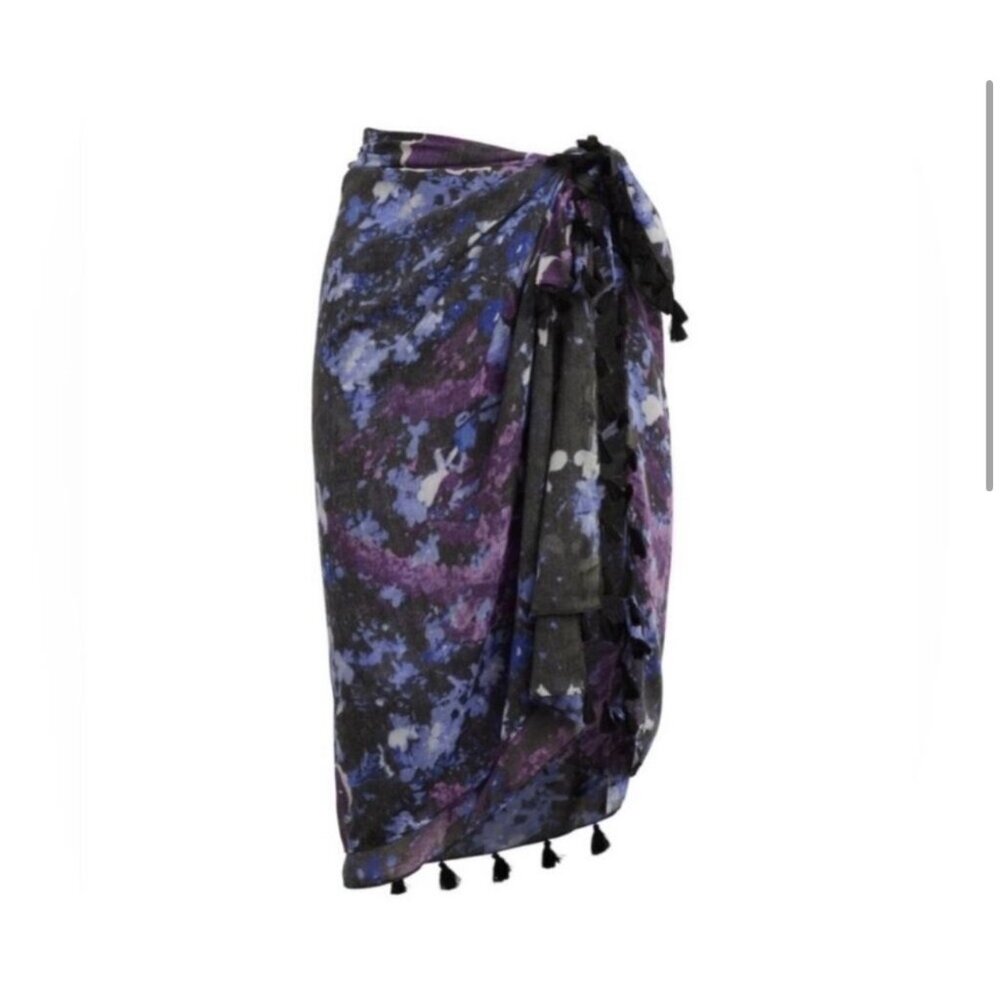 Peter Som Dream Floral Sarong Meteorite Coverup Dress Convertible Summer Beach D - Picture 3 of 15